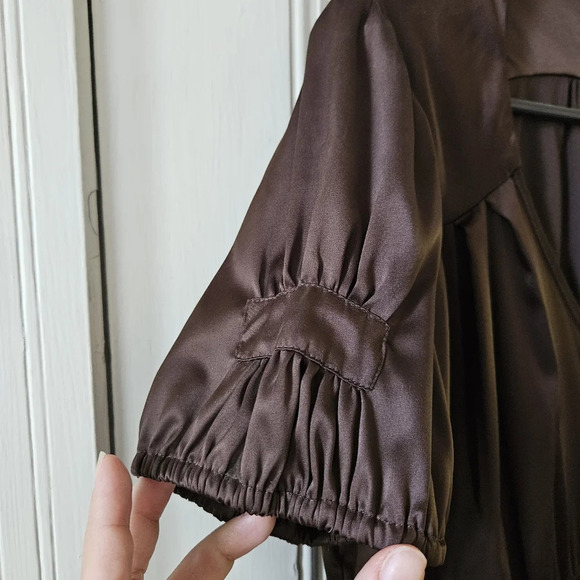 To The Max Silky Lightweight Chocolate Brown Midi Dress Large - Picture 3 of 10